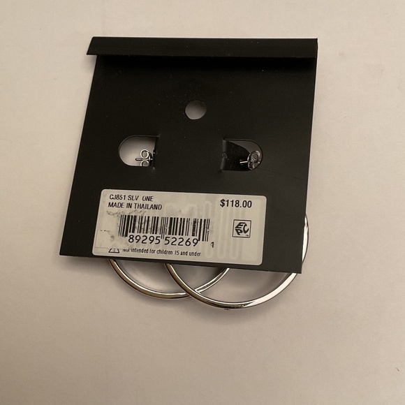 NWT Coach Signature Silver Hoop Earrings - Picture 4 of 6